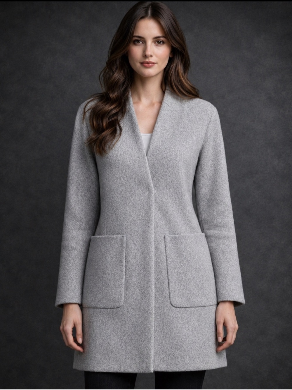 ZARA Outerwear Gray Tailored Jacket Relaxed Fit Minimalist Office Work Coat XS